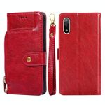 Per Sony Xperia Ace II Zipper Bag PU + TPU Orizzontale Flip Leather Case (rosso)