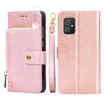 Per Asus Zenfone 8 zs590ks con cerniera con cerniera PU + TPU Flip Leather Telefono (rosa oro)