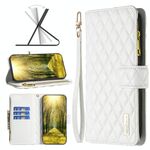 Per OPPO A94 4G Diamond Latch Latice Wallet Flip Phone Case (Bianco)