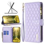 Per Oppo A94 4G Diamond Latch Latice Wallet Flip Phone Case (Purple)