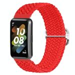 Per Huawei Band 7 Nylon Braidd Buckle Watch Band (Red)