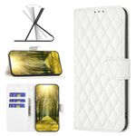 Per Samsung Galaxy M23 5G Diamond Lattice Wallet Flip Telefono (bianco)