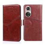 Per onore 50 Pro geometric Stitching Orizzontale Flip Leather Case (marrone scuro)