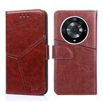 Per Honor Magic3 Pro Geometric Stitching Orizzontale Flip Leather Telefono (marrone scuro)