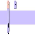 Serie di colori contrastanti Custodia protettiva in silicone liquido per Microsoft Surface Pen (Lavender Purple)