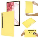 Per Samsung Galaxy Tab S8+/Tab S7+/Tab S7 Fe Pure Color Liquid Silicone Shock Affronta Copertura Full Coverge Case (Yellow)