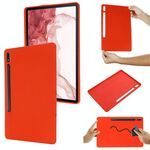 Per Samsung Galaxy Tab S8+/Tab S7+/Tab S7 Fe Fe Pure Color Liquid Silicone Shock Affronta Copertura Full Coverge Case (Red)