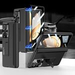 Custodia per telefono con cerniera magnetica per Honor Magic V GKK con supporto (nero)