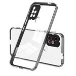 Per Motorola Moto G10 3 in 1 Custodia per telefono con cornice per PC a colori TPU trasparente (nera)