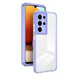 Per Samsung Galaxy S22 Ultra 5G 3 in 1 Custodia per telefono con cornice per PC a colori in TPU trasparente (viola)