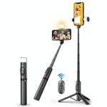 Bastone selfie per treppiede con luce di riempimento girevole con telecomando Bluetooth Q12s