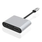 2 in 1 USB-C / Type-C multifunzionale a HDMI+VGA Hubking Station