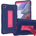 Per Samsung Galaxy A7 Lite T220 Custodia antiurto in silicone antiurto per robot a colori a contrasto + Custodia per tablet PC (blu navy rosa)