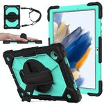 Per Samsung Galaxy Tab A8 10.5 2021 X200 Robot a colori a contrasto Custodia in silicone + PC Tablet (nero + menta)