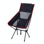Sedia pieghevole portatile da spiaggia per il tempo libero da campeggio all'aperto grande (nera)