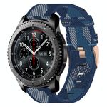 Cinturino per orologio in nylon intrecciato da 22 mm per Samsung Gear S3 Frontier (blu)