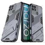 Per OPPO Realme Narzo 50a Punk Armor 2 in 1 Pz + TPU Cassa del telefono antiurto con supporto invisibile (grigio)