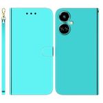 Per Tecno Camon 19 Custodia per telefono in pelle con superficie a specchio imitata (verde menta)