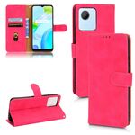 Per Realme C30 4G Skin Feel Custodia magnetica per cellulare in pelle (rosa rossa)