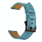 Per Amazfit GTR 3 / GTR 3 Pro Cinturino per orologio in pelle con filo per cucire di primo strato (blu)