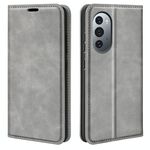 Per Motorola Edge X30 Cassa del telefono in pelle di aspirazione magnetica retrò (grigia)