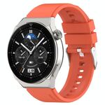 Per Huawei Watch GT3 46mm 22mm Cinturino in silicone con testa sporgente Fibbia argento (arancione)