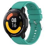 Cinturino in silicone con testa sporgente Fibbia argentata per Samsung Galaxy Watch Heart-S 20mm (verde acqua)