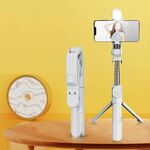 XT02S Mini Bluetooth Live Treppied Selfie Stick (bianco)