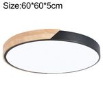 Macaron in legno LED a soffitto rotondo, luce bianca, dimensioni: 60 cm (nero)