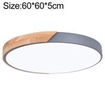 Macaron in legno LED a soffitto rotondo, luce 3 colori, dimensioni: 60 cm (grigio)