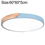 Macaron in legno LED a soffitto rotondo, luce 3 colori, dimensioni: 60 cm (blu)