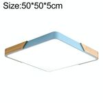 Macaron in legno LED a soffitto quadrato, luce 3 colori, dimensioni: 50 cm (blu)