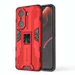 Per Honor 60 Pro Supersonic PC + Cassa del telefono TPU con supporto (rosso)