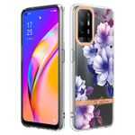 Per OPPO A94 5G Flowers and Plants Series IMD TPU Case Phone (Purple Begonia)