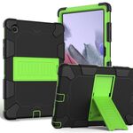 Per Samsung Galaxy Tab A8 10.5 2021 Custodia in silicone a due colori in silicone + pc (nero + giallo verde)