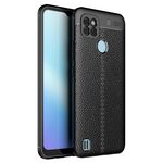 Per OPPO Realme C21y Litchi Texture TPU Cassa del telefono antiurto (nero)