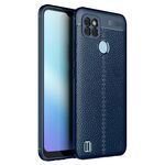 Per OPPO Realme C21Y Litchi Texture TPU Cassa del telefono antiurto (blu)