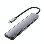 UC902 7-IN 1 Multi-funzione HDMI + SD / TF + USB x 2 + Type-C + PD a USB-C / Type-C Hub in lega di alluminio