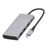 8 in 1 tipo-C a HDMI + TYPE-C + USB X 2 + VGA + SD + TF + 3,5 mm Adattatore hub