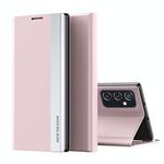 Per Samsung Galaxy A33 5G custodia a flip magnetica collegata elettroplatata con supporto (rosa)