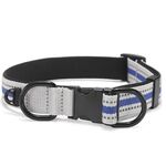 Collare in nylon riflettente per cani, specifica: L (Black fibbia blu)