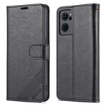 Per OPPO RENO7 5G AZNS Sheepskin Texture flip custodia in pelle flip (nero)