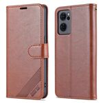 Per OPPO RENO7 SE 5G AZNS Sheepskin Texture flip in pelle custodia in pelle (marrone)