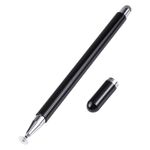 361 2 in 1 Penna stilo di dischi in silicone universale con penna da scrittura del telefono cellulare e cappuccio magnetico (nero)