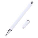 361 2 in 1 Penna stilo del dischi in silicone universale con penna da scrittura del telefono cellulare e cappuccio magnetico (bianco)