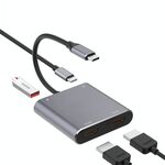 4 in 1 tipo-c a dual HDMI + USB + adattatore hub Type-C