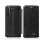 Per Samsung Galaxy S22 Ultra 5G custodia in pelle magnetica texture retrò (nero)