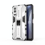 Per Vivo Iqoo Z3 5G SuperSonic PC + custodia per cellulare antiurto TPU con supporto (argento)