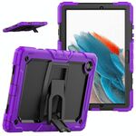 Per Samsung Galaxy TAB A8 10.5 2021 Antifurto Cassa di protezione in silicone in silicone nero + PC (viola)