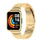 Banda per orologi in acciaio a tre perline per Xiaomi Redmi Watch 2 Lite International versione (Gold)